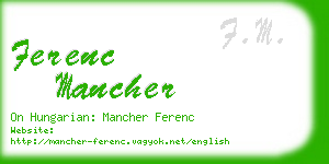 ferenc mancher business card